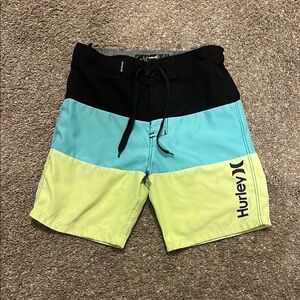 Hurley Swim Shorts - Black, Blue, Yellow